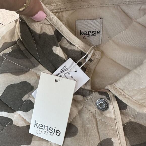 NWT Kensie Jeans Lightweight Camouflage Quilted Snap Front Jacket Sz Medium - Picture 10 of 11